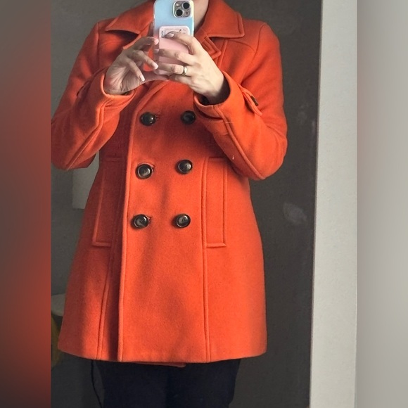 Boden orange wool coat, size 6 - Picture 7 of 7